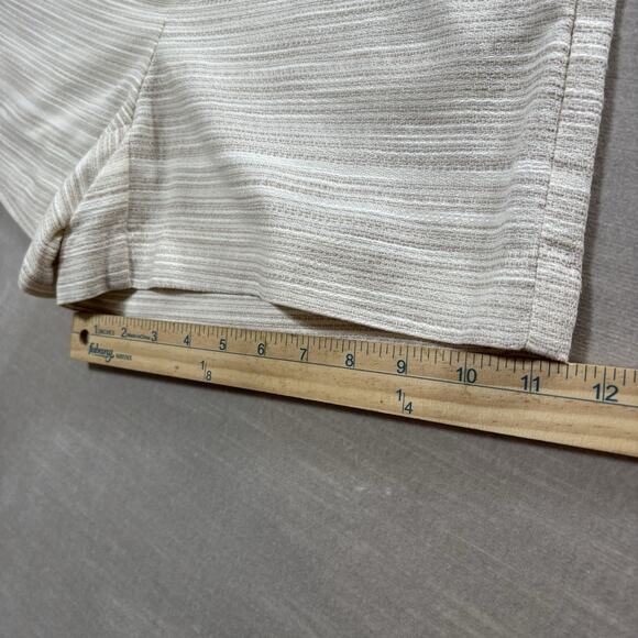 NWT Loft Striped Flat Front Shorts Size 2 Beige Classic Retro Dressy Picnic - Picture 9 of 11